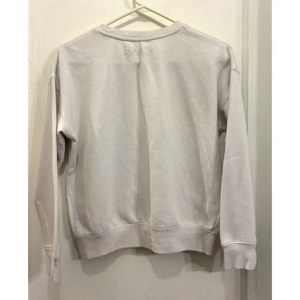 Sailor Moon White Y2k Pullover Sweatshirt Top  Girls Size 13 - 14 Years